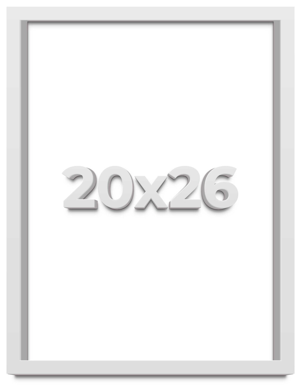 Slim Profile White Picture Frame - UV Acrylic, Foam Board Backing, Hanging Hardware